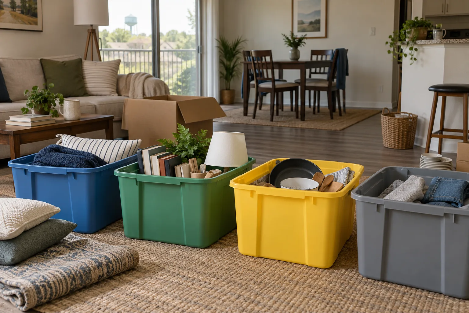 Illustrative sorting zones for an apartment cleanout